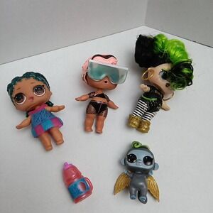 LOL‎ Surprise Dolls Lot 3 Dolls Pet Accessories Outfits Hair Skin Glitter